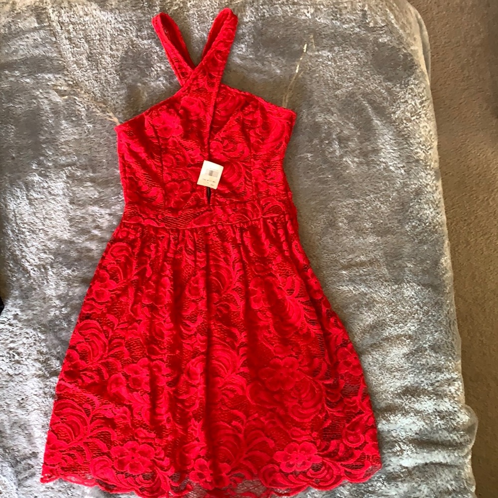 Red party dress